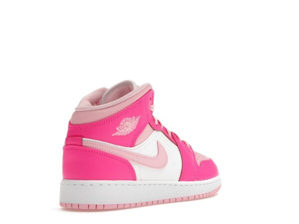 Jordan 1 Mid Fierce Pink GS - Zapatillas de piel blancas y rosas - FD8780-116