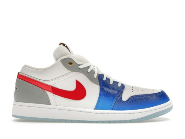Zapatillas Nike Air Jordan 1 Low SE de piel en blanco filipino/azul real/azul hielo – FN8901-164