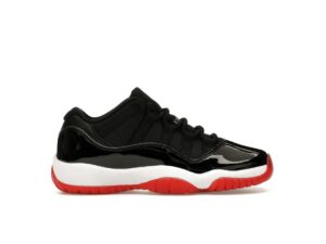 Jordan 11 Retro Low Bred (GS) 2025 Negro/Blanco-Rojo Universitario FV5121-006