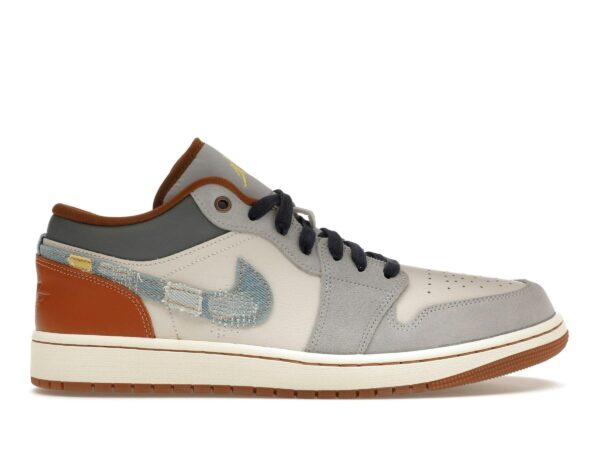 Jordan 1 Low SE Phantom Denim Swoosh – Zapatillas de cuero – FZ5042-041