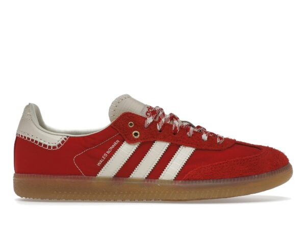 GY6612_01 Zapatillas Adidas Samba Wales Bonner de ante rojo y blanco – GY6612