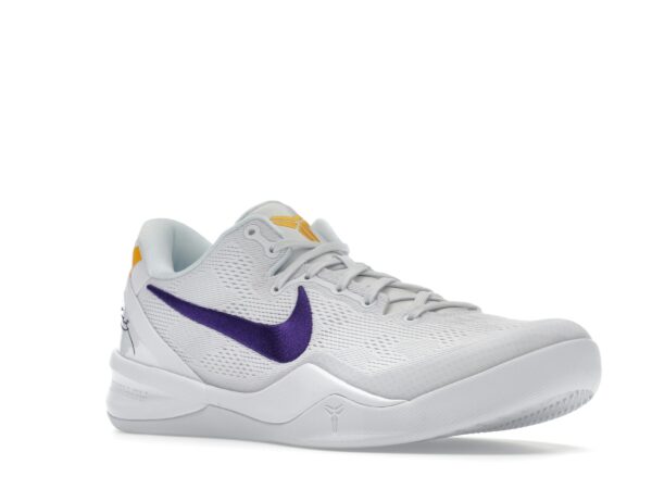 Zapatillas de baloncesto Nike Kobe 8 Protro Lakers Home – HF9550-100 para hombre, color blanco/morado/dorado universitario