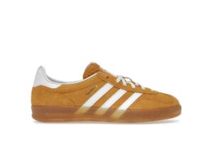 Zapatillas Adidas Gazelle Indoor para mujer, color blanco cáscara de naranja, HQ8716