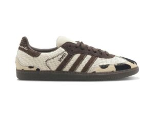 Zapatillas Adidas Samba OG con estampado de vaca, marrón, crema y goma oscura
