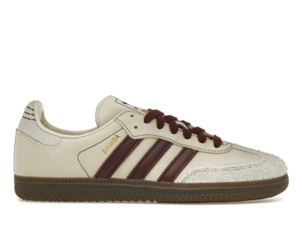 IG1987_01 adidas Samba OG Wonder - Zapatillas de piel color blanco y granate para mujer – IG1987