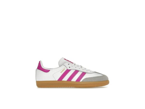 Zapatillas Adidas Samba OG para niños, blancas y moradas, IH2873