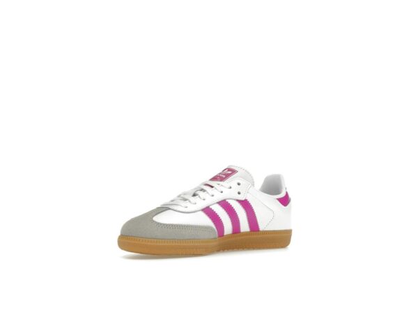 Zapatillas Adidas Samba OG para niños, blancas y moradas, IH2873