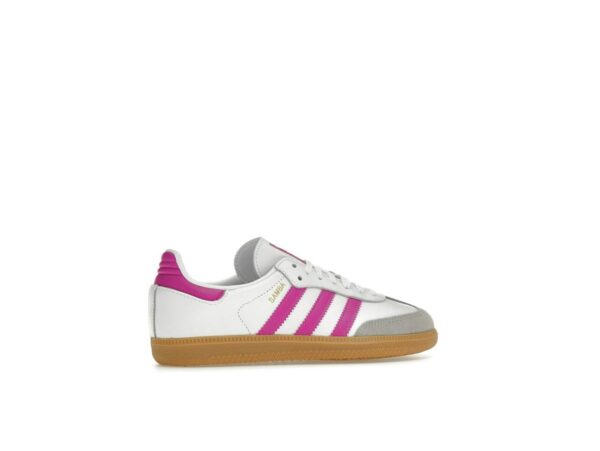 Zapatillas Adidas Samba OG para niños, blancas y moradas, IH2873