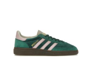Zapatillas Adidas Handball Spezial de terciopelo verde y rosa para mujer JI2648