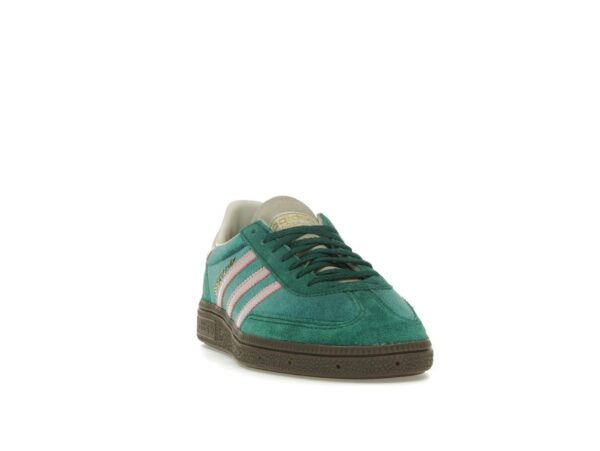 Zapatillas Adidas Handball Spezial de terciopelo verde y rosa para mujer JI2648