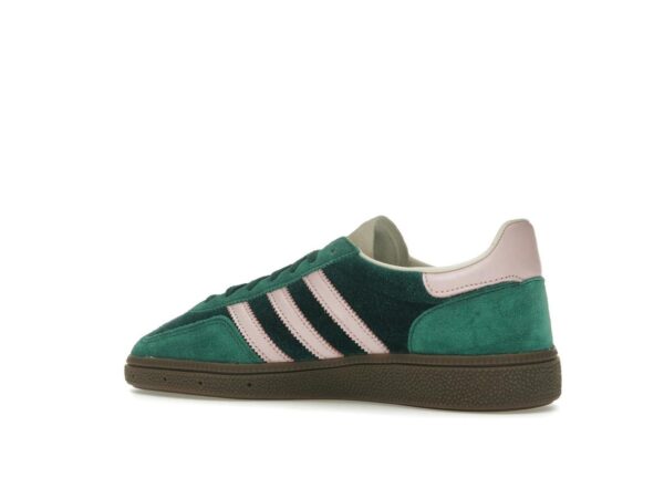 Zapatillas Adidas Handball Spezial de terciopelo verde y rosa para mujer JI2648