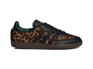 Zapatillas Adidas Samba OG para mujer con estampado de leopardo, color negro y verde, JI2735