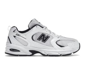 Zapatillas New Balance 530 de piel y malla, blancas y negras – MR530EWB