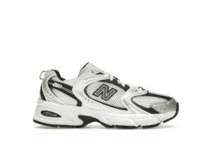 Zapatillas New Balance 530 blancas, plateadas y negras metalizadas MR530LB